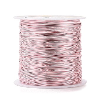 Round Copper Craft Wire Copper Beading Wire, Long-Lasting Plated, Pink, 26 Gauge, 0.4mm, about 124.67 Feet(38m)/roll