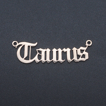 201 Stainless Steel Links, Twelve Constellations, Old English, Laser Cut, Taurus, 9x32x1mm, Hole: 1.2mm