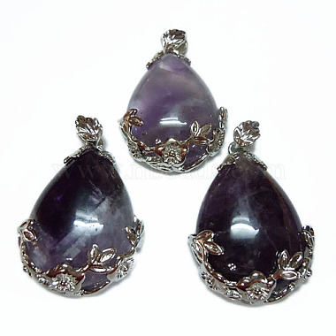 Valentine Gifts Idea for Guys Natural Amethyst Pendants(X-G-Q689)-2
