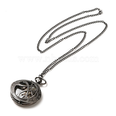 Alloy Glass Pendant Pocket Necklace(WACH-S002-13B)-2