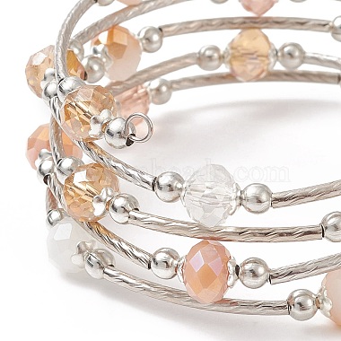 Glass Beads Five Loops Wrap Bracelets(BJEW-JB09056-05)-5