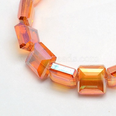 13mm Coral Square Glass Beads