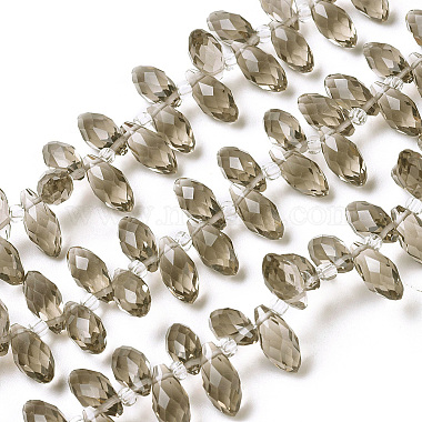 Dark Gray Teardrop Glass Beads