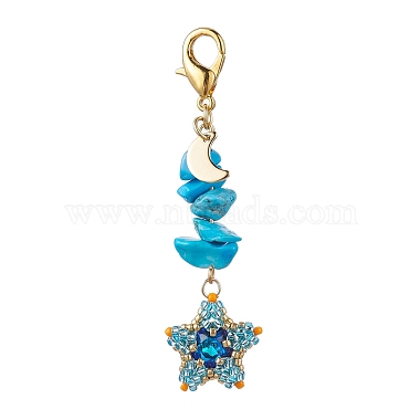 Light Sky Blue Star Synthetic Turquoise Pendant Decorations