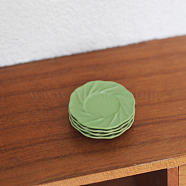 Mini Alloy Plate Ornaments, Micro Landscape Dollhouse Accessories, Pretending Prop Decorations, Dark Sea Green, 22x3mm, 4pcs/set(PW-WG35624-07)