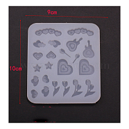 Quicksand Molds, Silicone Shaker Molds, for UV Resin, Epoxy Resin Craft Making, Mixed Patterns, 100x90x8mm(SIMO-PW0005-04C)