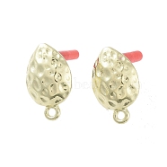 Rack Plating Golden Alloy Stud Earring Findings, with Loops and 304 Stainless Steel Pins, Cadmium Free & Nickel Free & Lead Free, Teardrop, 17.5x16.5mm, Hole: 1.6mm, Pin: 0.7x10.5mm(EJEW-B036-01G-02)