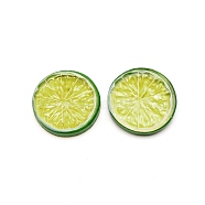 Plastic Imitation Fruit Slice, for Showcase & Photography Props, Lemon, Green, 52x51.5x9mm(DJEW-WH0063-11B)