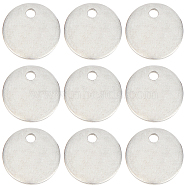 304 Stainless Steel Charms, Flat Round, Stamping Blank Tag, Stainless Steel Color, 8x0.8mm, Hole:1mm, 240pcs/box(STAS-CN0001-42)