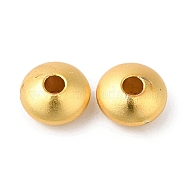 Brass Beads, Cadmium Free & Lead Free, Rondelle, Long-Lasting Plated, Matte Gold Color, 6x3mm, Hole: 2mm(KK-B072-02D-MG)