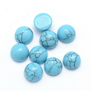 Synthetic Turquoise Cabochons, Half Round, 6x3~3.5mm(G-P393-R13-6mm)