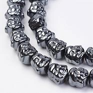 Non-magnetic Synthetic Hematite Beads Strands, Laughing Buddha Head, 8x8x7mm, Hole: 1mm, about 51pcs/strand, 15.74 inch(G-F396-15A)
