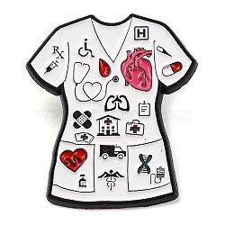 Medical Theme Nurse Uniform Enamel Pins, Zinc Alloy Brooches for Backpack Clothes, White, 21x30.5mm(JEWB-S033-01E)