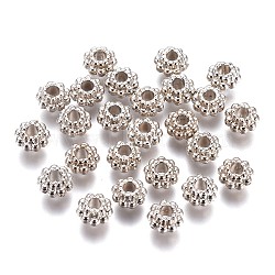 CCB Plastic Spacer Beads, Column, Platinum, 6x3.5mm, Hole: 2mm(CCB-E052-32P-01)