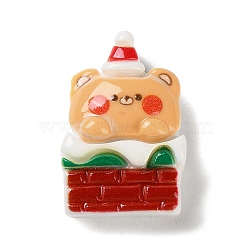 Christmas Theme Opaque Resin Cabochons, for Jewelry Making, Bear, 25x17x8mm(RESI-F053-B07)