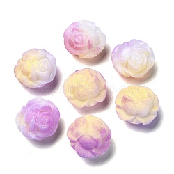 Light Change Resin Beads, Camellia Flower Beads, Violet, 18x19.5x11.5mm, Hole: 2mm, about 270pcs/500g(RESI-F046-01)