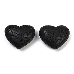 Heart Natural Lava Rock Palm Stones, Anxiety Healing Pocket Thumb Stone, 24.5x30~31x17mm(G-C186-02C)