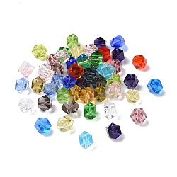 Imitation Austrian Crystal Beads, Grade AAA, Faceted, Cornerless Cube Beads, Mixed Color, 6x5.5x5.5mm, Hole: 0.7~0.9mm(SWAR-F084-6x6mm-M)
