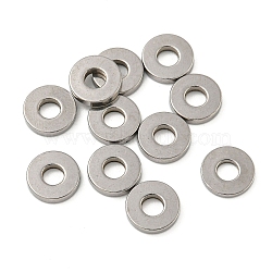 Non-Tarnish 304 Stainless Steel Spacer Beads, Flat Round, Stainless Steel Color, 8x1.5mm, Hole: 3.2mm(STAS-F117-50P-01)