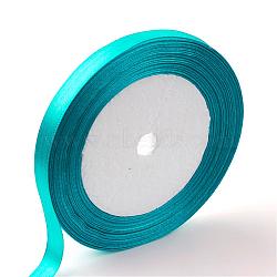 Single Face Satin Ribbon, Polyester Ribbon, Light Sea Green, 2 inch(50mm), about 25yards/roll(22.86m/roll), 100yards/group(91.44m/group), 4rolls/group(RC50MMY-047)