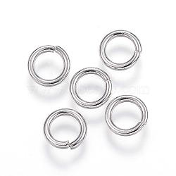 Tarnish Resistant 304 Stainless Steel Jump Rings, Open Jump Rings, Stainless Steel Color, 7x1.2mm, Inner Diameter: 4.6mm(STAS-E113-12P)