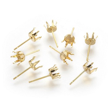 304 Stainless Steel Stud Earring Findings, Golden, 14x3.5x3mm, Inner Diameter: 2.5mm