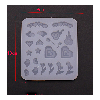 Quicksand Molds, Silicone Shaker Molds, for UV Resin, Epoxy Resin Craft Making, Mixed Patterns, 100x90x8mm
