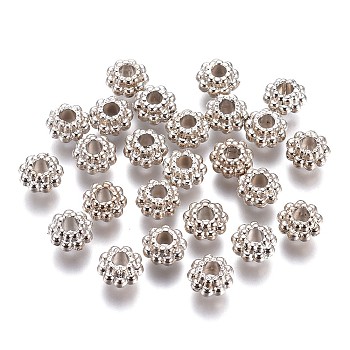 CCB Plastic Spacer Beads, Column, Platinum, 6x3.5mm, Hole: 2mm