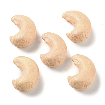Opaque Resin Decoden Cabochons, Imitation Nut, Cashews, Bisque, 30x20.5x13mm