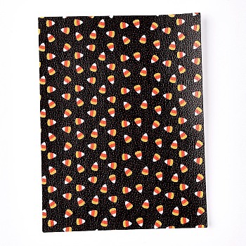 Halloween Theme Imitation Leather Fabric, for Garment Accessories, Colorful, 21x16x0.05cm