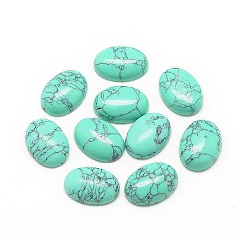 Synthetic Turquoise Cabochons, Dyed, Oval, 25x18x6~7mm