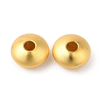 Brass Beads, Cadmium Free & Lead Free, Rondelle, Long-Lasting Plated, Matte Gold Color, 6x3mm, Hole: 2mm
