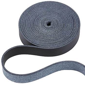 Flat Microfiber Imitation Leather Cord, Garment Accessories, Black, 12.5x1.5mm, about 2.19 Yards(2m)/Roll