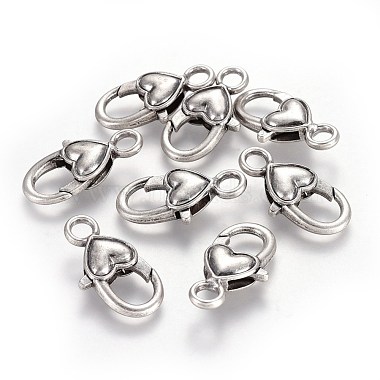 Thai Sterling Silver Plated Heart Alloy Lobster Claw Clasps