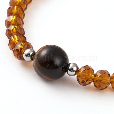 Faceted Glass Beads Stretch Bracelets(BJEW-JB05887-02)-2