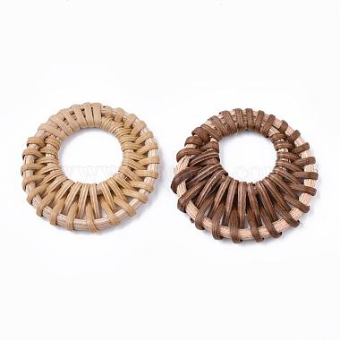 Handmade Reed Cane/Rattan Woven Linking Rings(WOVE-Q075-01)-2