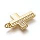 Brass Micro Pave Clear Cubic Zirconia Pendants(ZIRC-B002-20G)-3