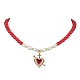 Collar con colgante de circonita cúbica y latón en forma de corazón(NJEW-JN04599-02)-1