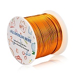 Round Aluminum Wire, for Jewelry Making, Goldenrod, 12 Gauge, 2mm, about 30m/roll(AW-YW0001-2mm-06B)