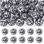 30Pcs Round Resin Rhinestone Beads, with Acrylic Beads Inside, White, 18mm, Hole: 2.4mm(OACR-TA0004-28B)