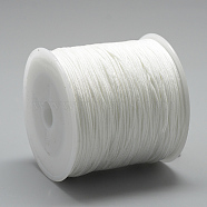 Nylon Thread, Chinese Knotting Cord, White, 0.4mm, about 174.98 Yards(160m)/Roll(NWIR-Q008B-800)