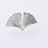Alloy Napkin Rings, Napkin Holder Adornment, Restaurant Daily Accessiroes, Ginkgo Leaf, Platinum, 58x48mm(AJEW-WH0140-31)