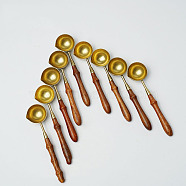 Brass Wax Sticks Melting Spoon, with Rosewood Handle, Antique Bronze, 115mm(TOOL-E005-59)
