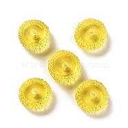 Transparent Resin Beads, Textured Rondelle, Gold, 12x7mm, Hole: 2.5mm(RESI-B020-08M)