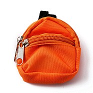 Mini Cloth Doll Backpack, with Zipper, for Doll Girls Accessory Bag, Orange Red, 75~80x80x7~8mm(AJEW-WH0307-21D)