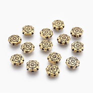CCB Plastic Beads, Cross, Antique Golden, 10x10x4mm, Hole: 1.5mm(CCB-J035-086AG)