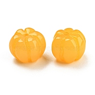 Autumn Resin Vegetable Beads, Pumpkin, Orange, 12.5~13x10mm, Hole: 1.5mm(RESI-H153-02B)