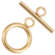 25 Sets 304 Stainless Steel Toggle Clasps, Ring, Real 18K Gold Plated, Ring: 18.5x13.5x2mm, Hole: 3mm, Bar: 20x7x2mm, Hole: 3mm(STAS-BBC0005-87)