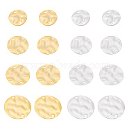 48Pcs 8 Styles Brass Connector Charms, Flat Round, Twist Round Links, Mixed Color, 12~18x1mm, Hole: 1.4mm, 6pcs/style(KK-BC0012-88)
