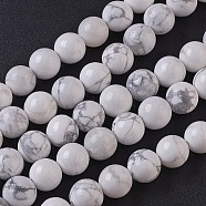 Natural Howlite Beads Strands, Round, 8~8.5mm, Hole: 1mm, about 46pcs/strand, 15.59 inch(G-D855-13-8mm)